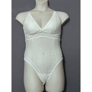 Abercrombie & Fitch Lingerie Bodysuit  Size XL  Cream Lace Thong Racer Back